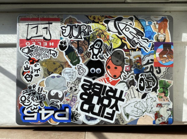 Doodle Stickers on Laptop